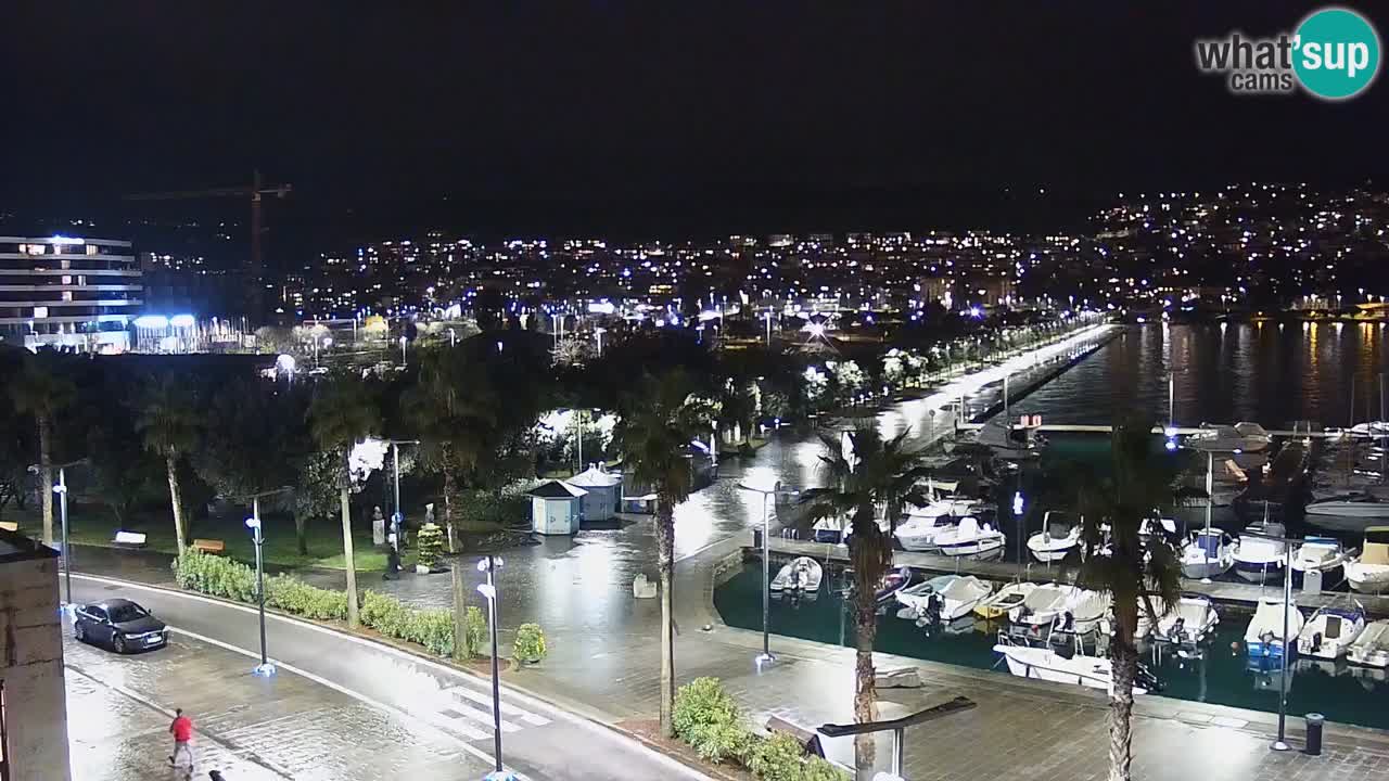 Webcam Koper – Panorama des Jachthafens und der Promenade vom Hotel Grand Koper