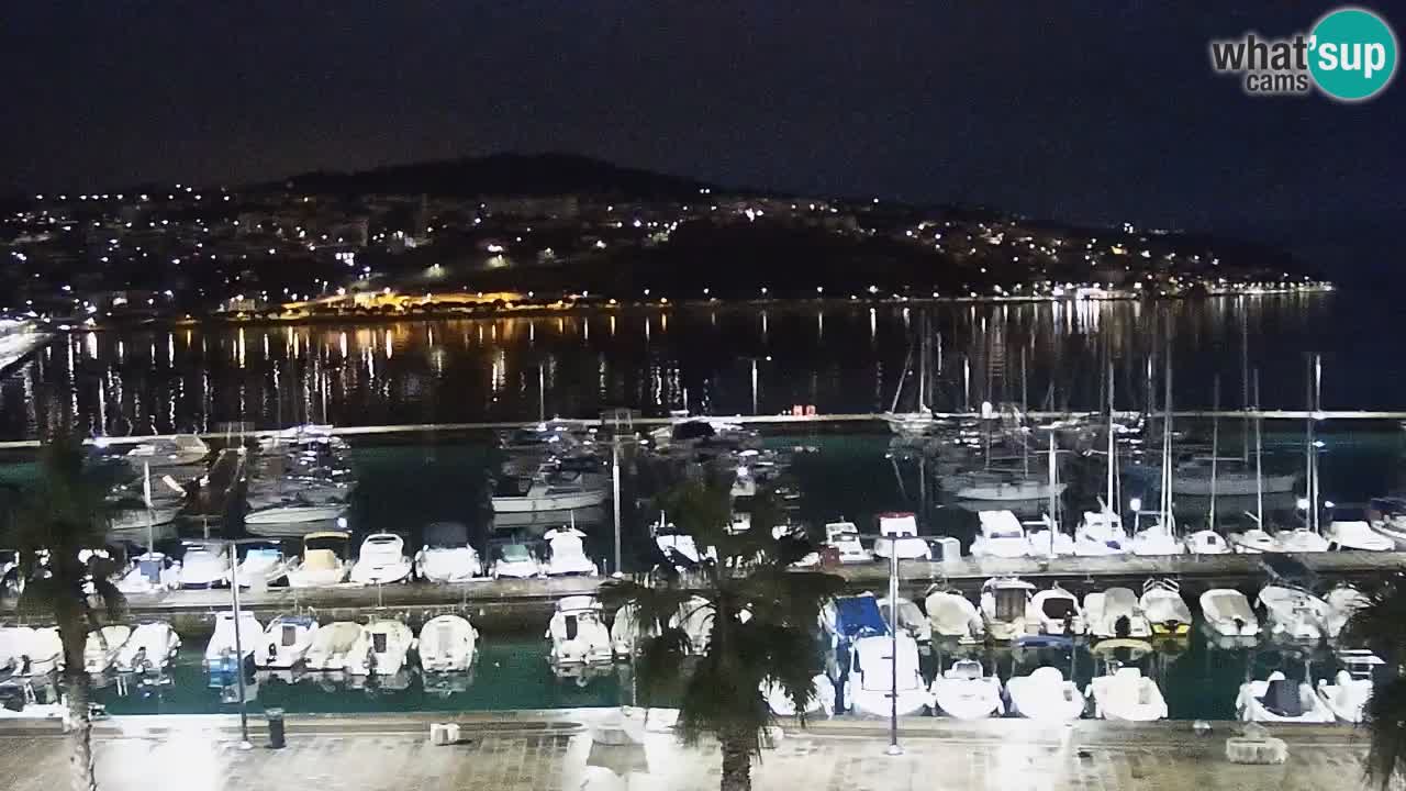 Webcam Koper – Panorama des Jachthafens und der Promenade vom Hotel Grand Koper