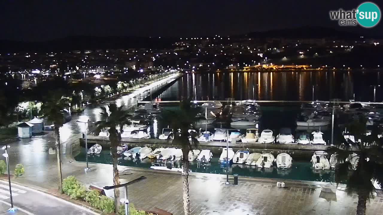 Webcam Koper – Panorama des Jachthafens und der Promenade vom Hotel Grand Koper