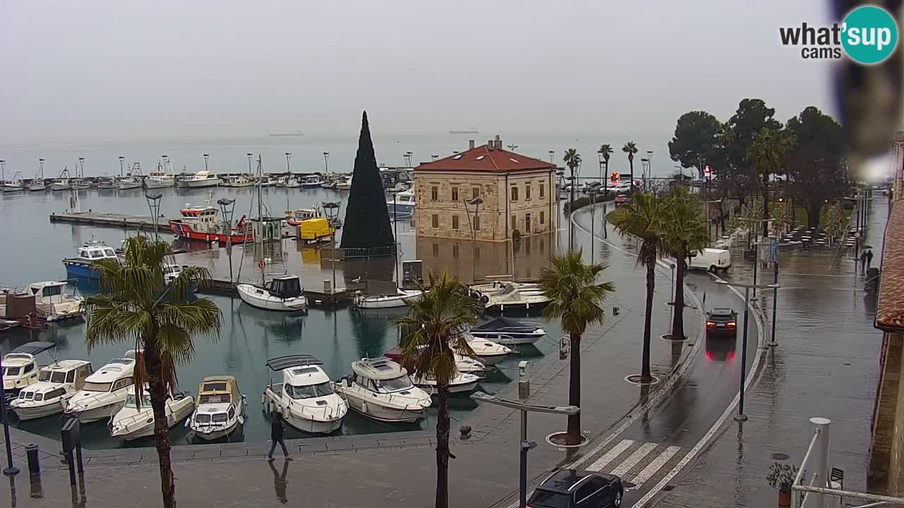Webcam Koper – Panorama of the marina and promenade from the Grand Hotel Koper