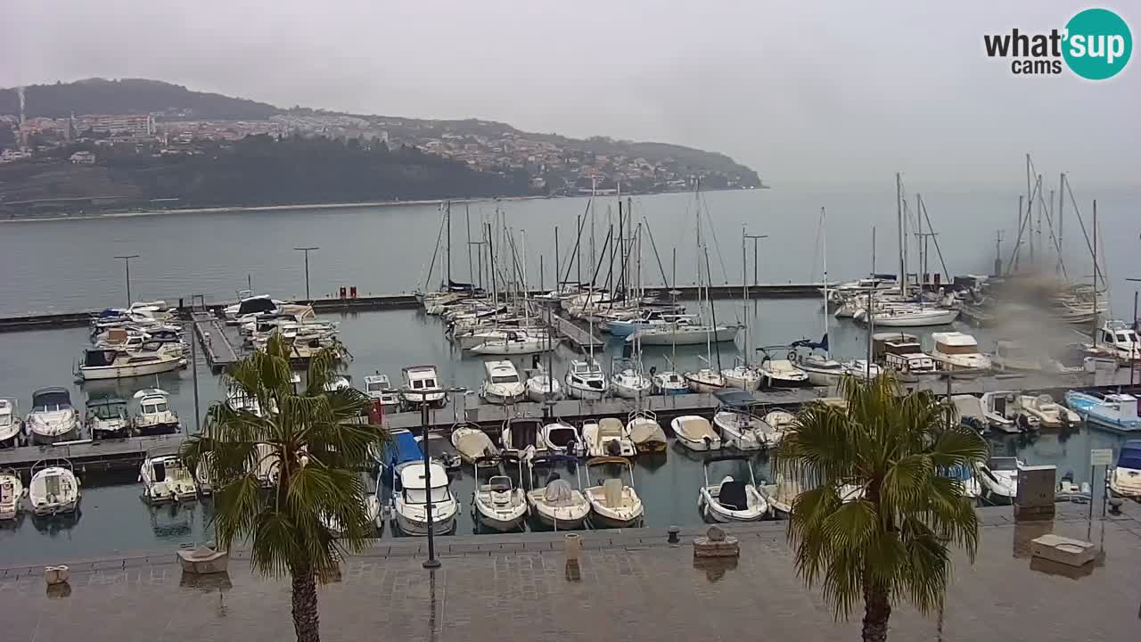 Webcam Koper – Panorama de la marina et de la promenade depuis le Grand Hotel Koper