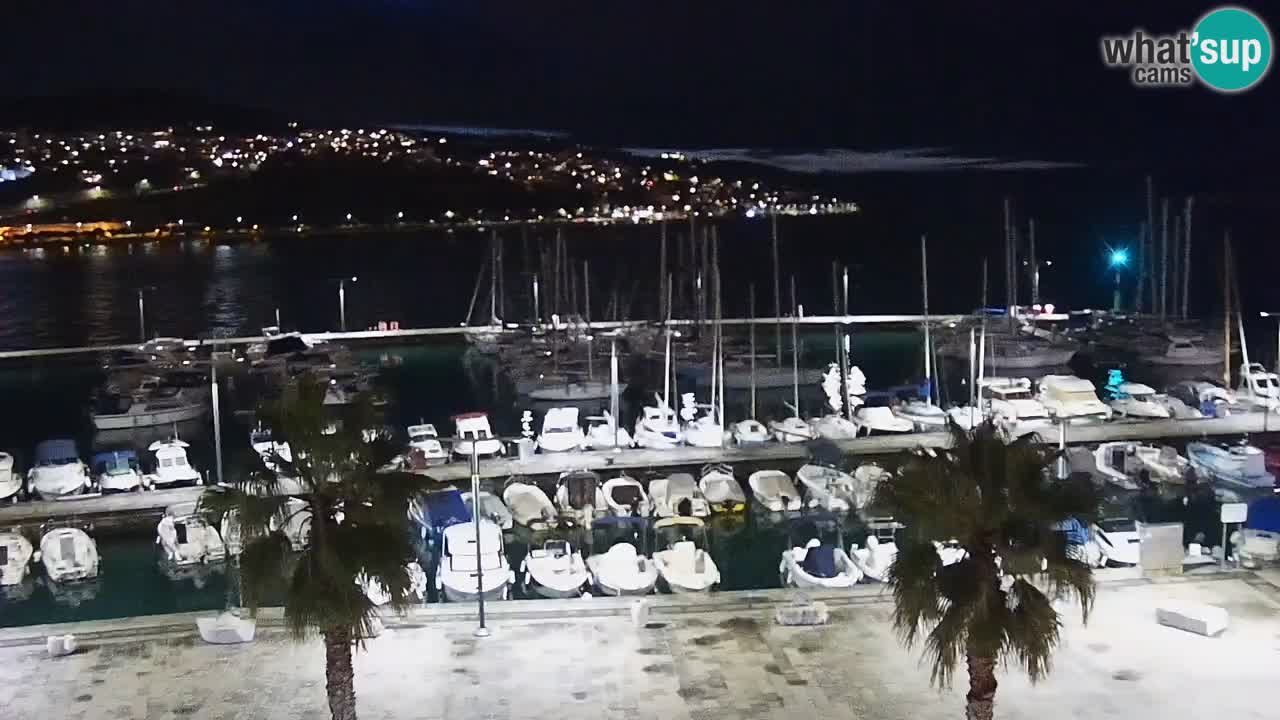 Webcam Koper – Panorama des Jachthafens und der Promenade vom Hotel Grand Koper