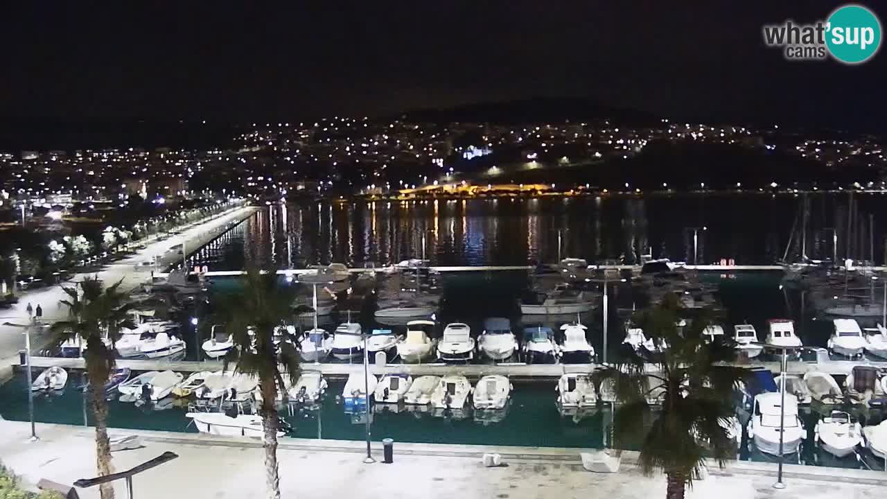 Webcam Koper – Panorama des Jachthafens und der Promenade vom Hotel Grand Koper