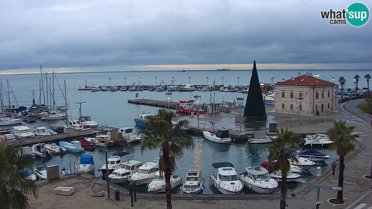 Camera en vivo Koper – puerto deportivo y paseo marítimo desde el Hotel Grand Koper