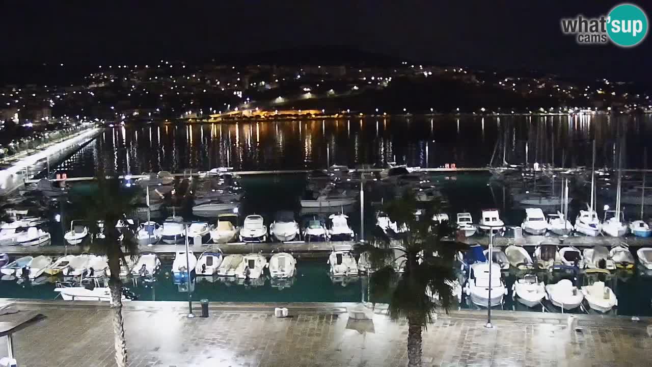 Webcam Koper – Panorama des Jachthafens und der Promenade vom Hotel Grand Koper