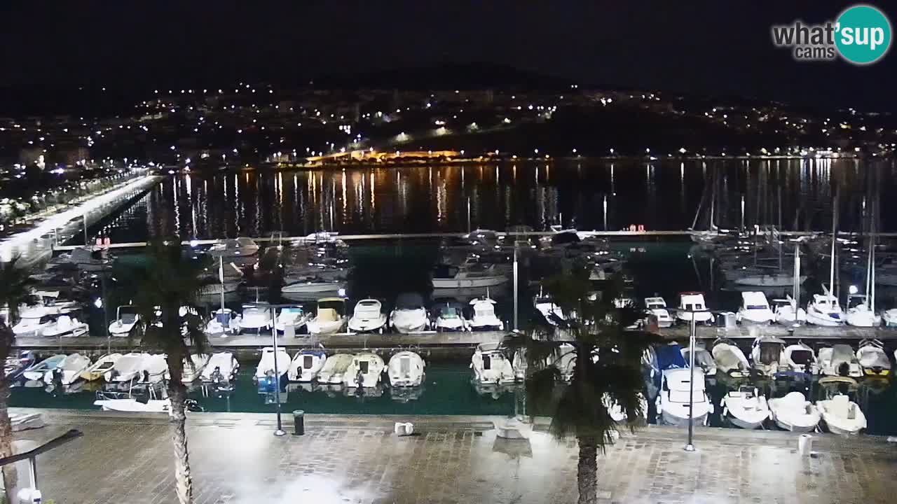 Webcam Koper – Panorama des Jachthafens und der Promenade vom Hotel Grand Koper