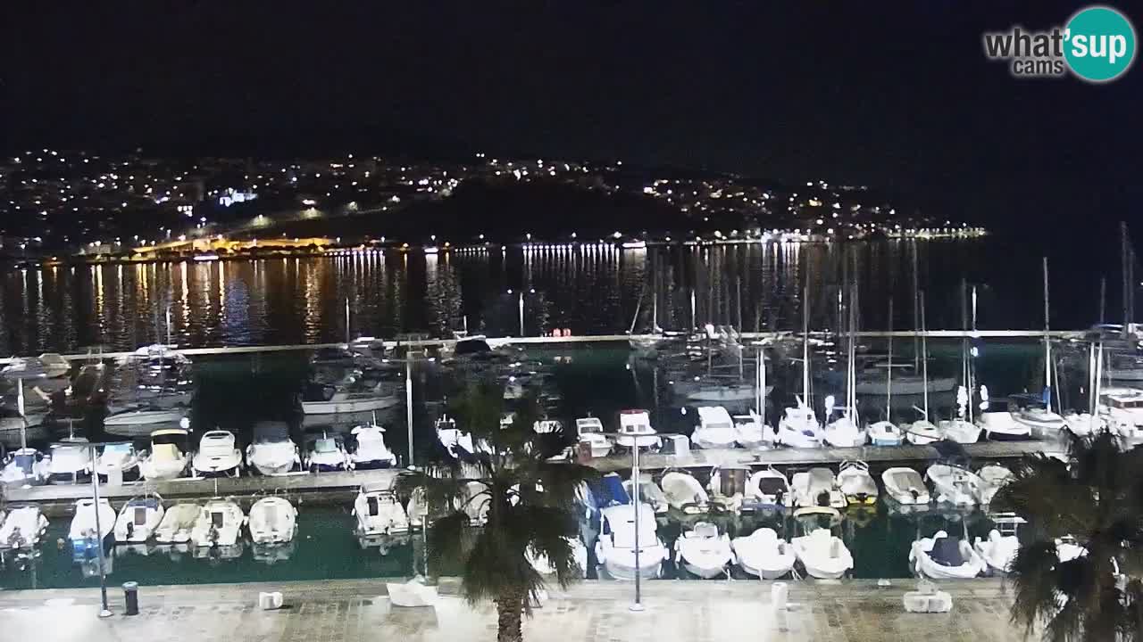 Webcam Koper – Panorama des Jachthafens und der Promenade vom Hotel Grand Koper