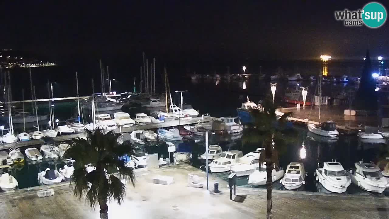 Webcam Koper – Panorama of the marina and promenade from the Grand Hotel Koper