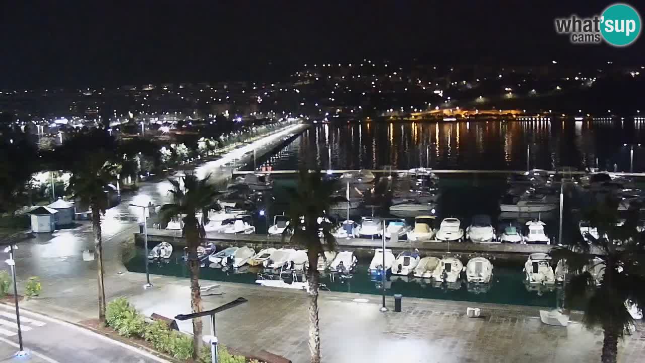Webcam Koper – Panorama of the marina and promenade from the Grand Hotel Koper