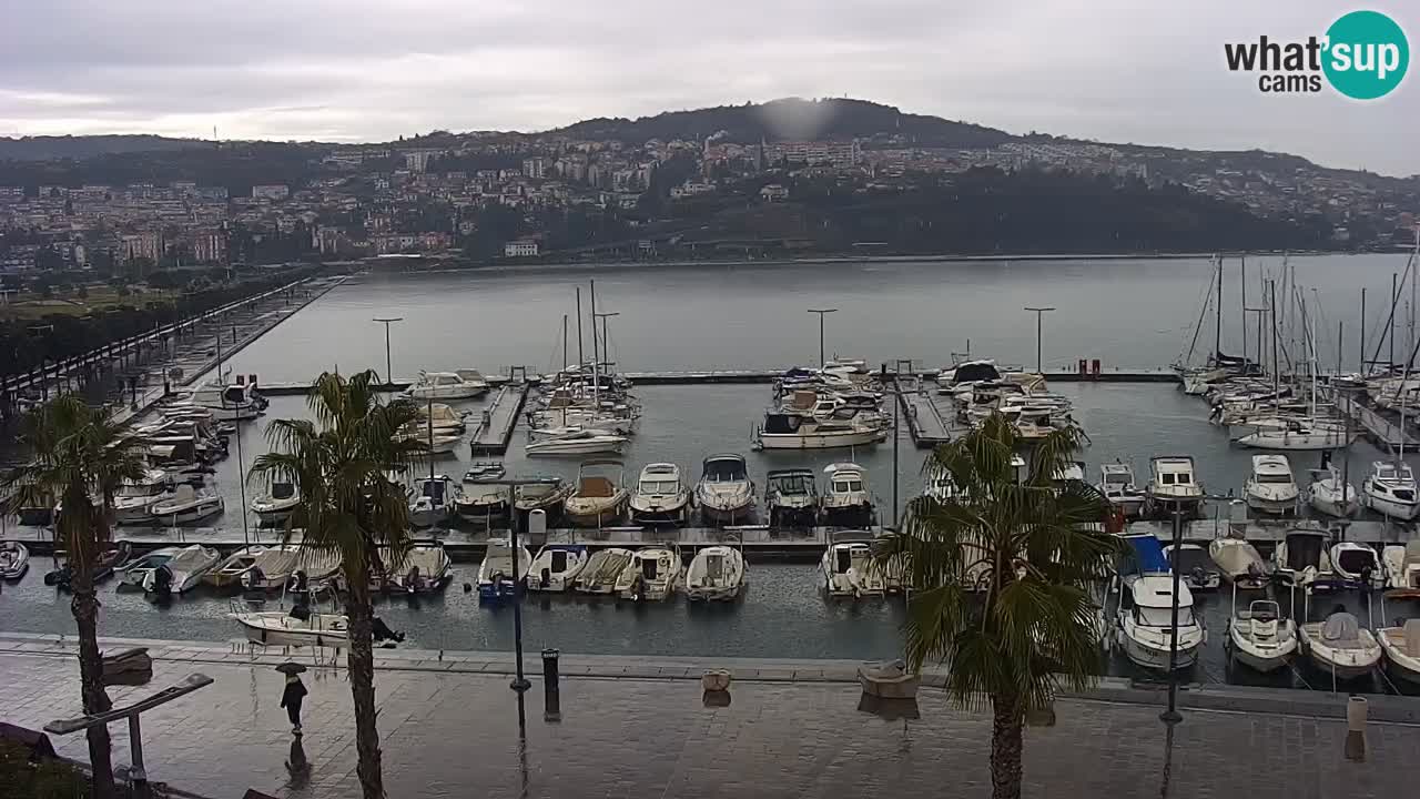 Webcam Koper – Panorama de la marina et de la promenade depuis le Grand Hotel Koper