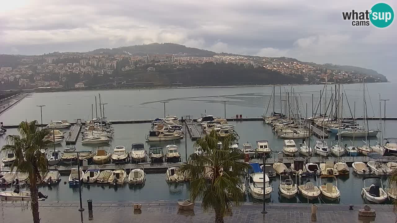 Webcam Koper – Panorama de la marina et de la promenade depuis le Grand Hotel Koper