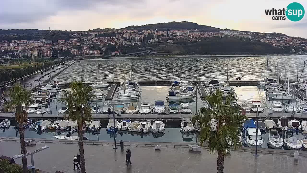 Camera en vivo Koper – puerto deportivo y paseo marítimo desde el Hotel Grand Koper