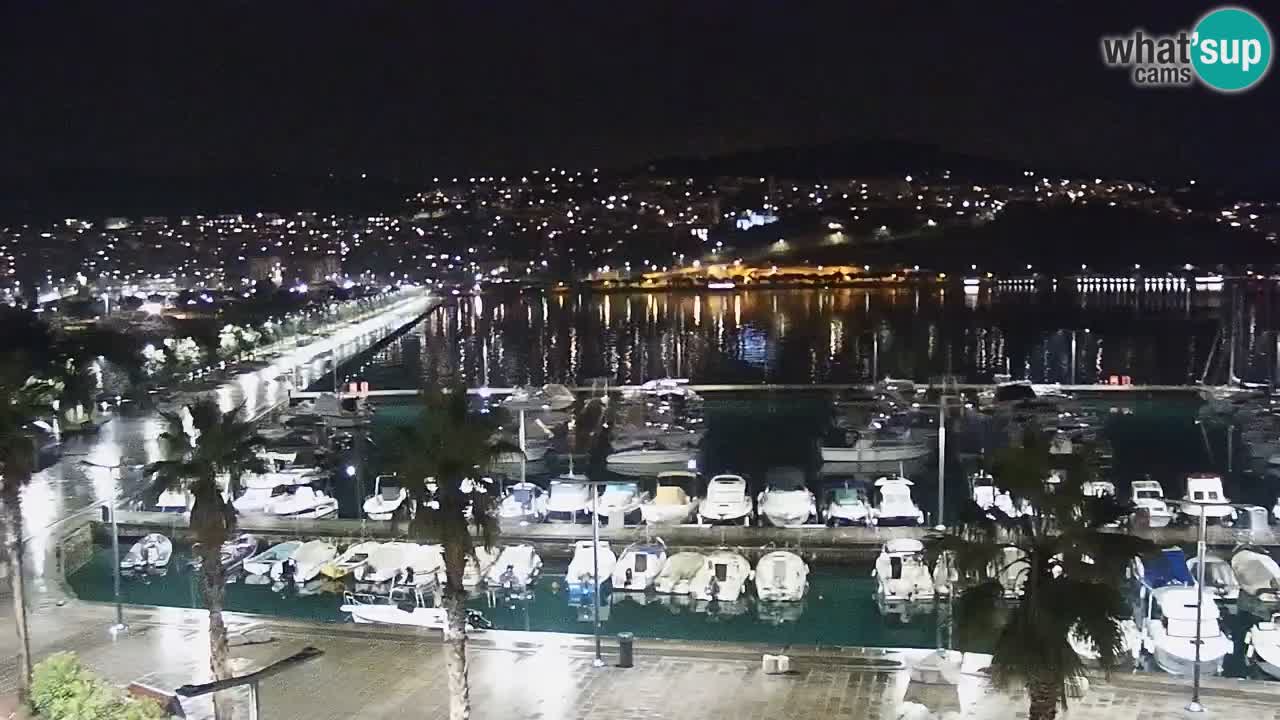 Webcam Koper – Panorama des Jachthafens und der Promenade vom Hotel Grand Koper