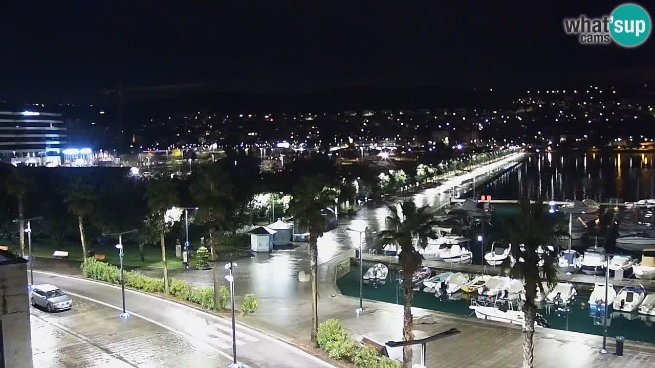 Webcam Koper – Panorama des Jachthafens und der Promenade vom Hotel Grand Koper