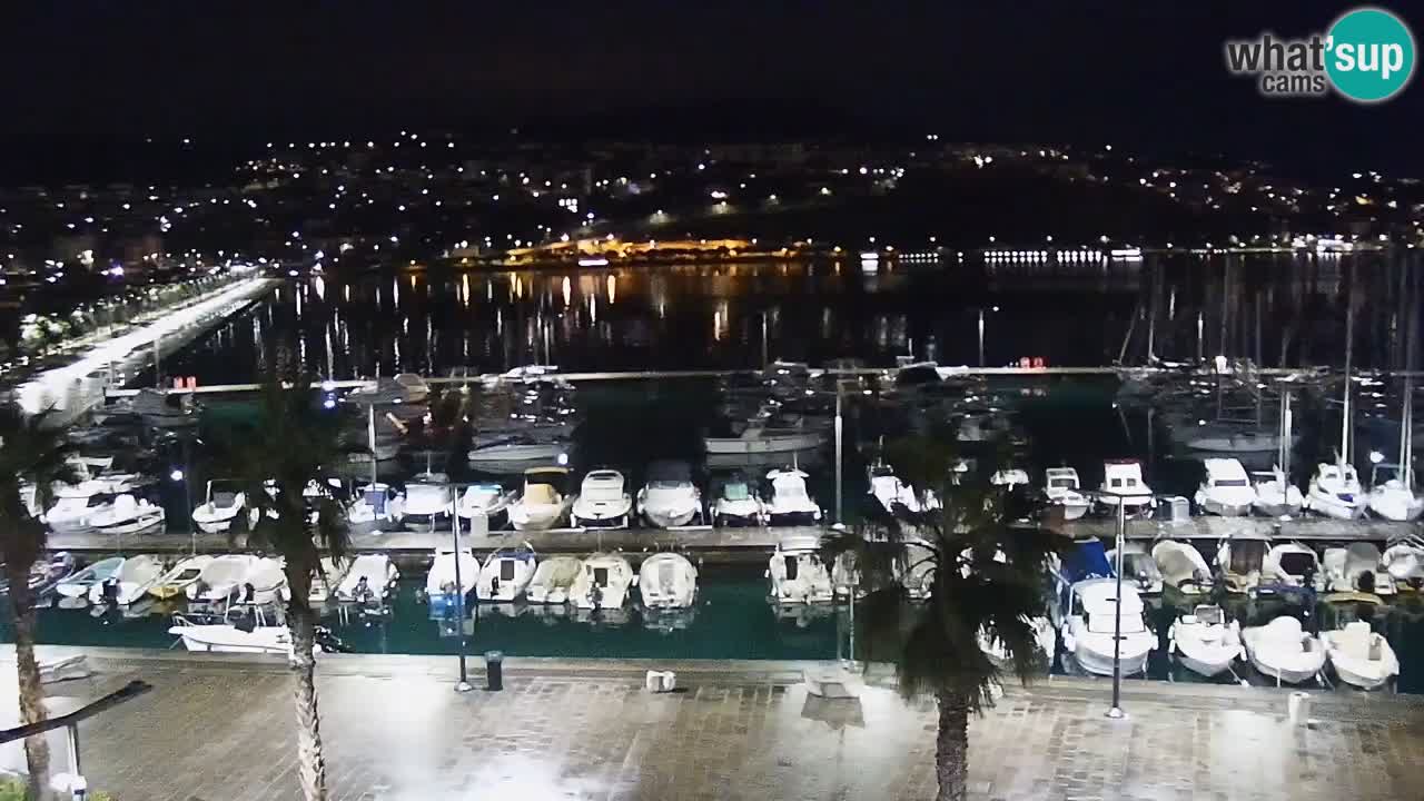 Webcam Koper – Panorama des Jachthafens und der Promenade vom Hotel Grand Koper
