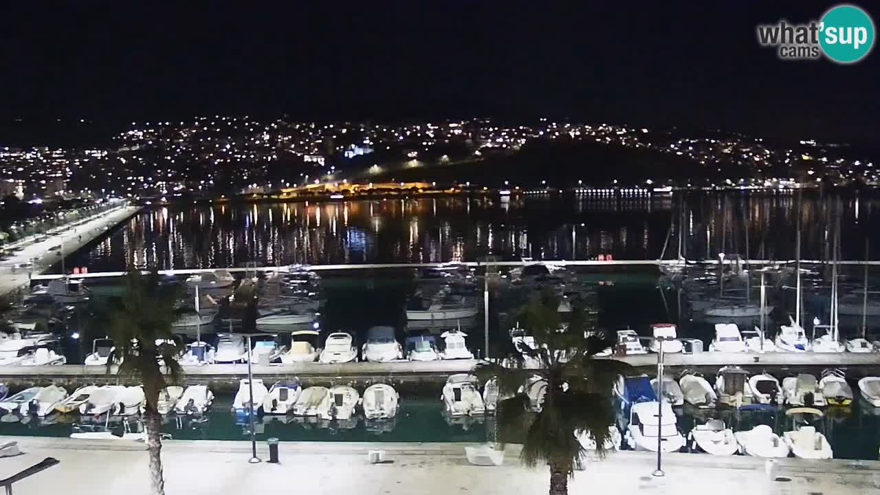 Webcam Koper – Panorama des Jachthafens und der Promenade vom Hotel Grand Koper