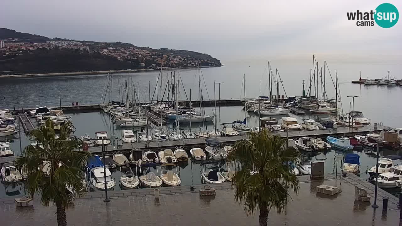 Webcam Koper – Panorama de la marina et de la promenade depuis le Grand Hotel Koper