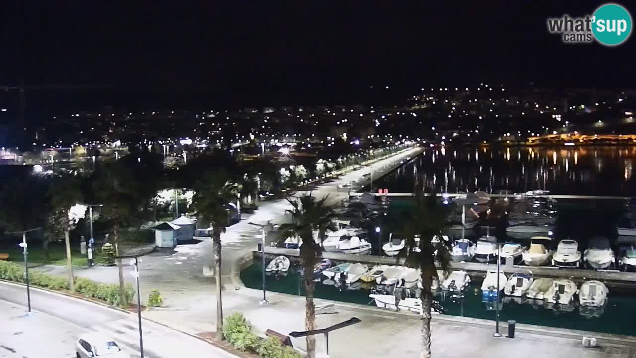 Webcam Koper – Panorama des Jachthafens und der Promenade vom Hotel Grand Koper