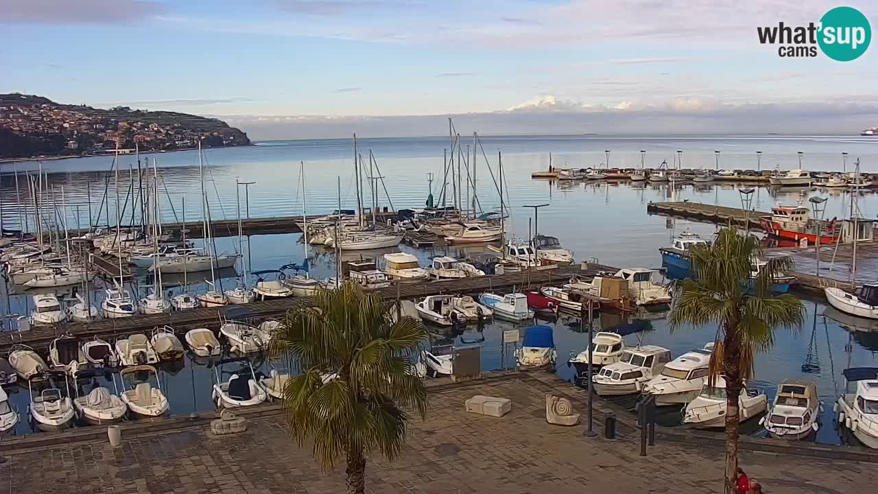 Webcam Koper – Panorama of the marina and promenade from the Grand Hotel Koper