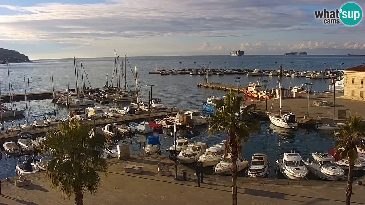 Webcam Koper – Panorama de la marina et de la promenade depuis le Grand Hotel Koper
