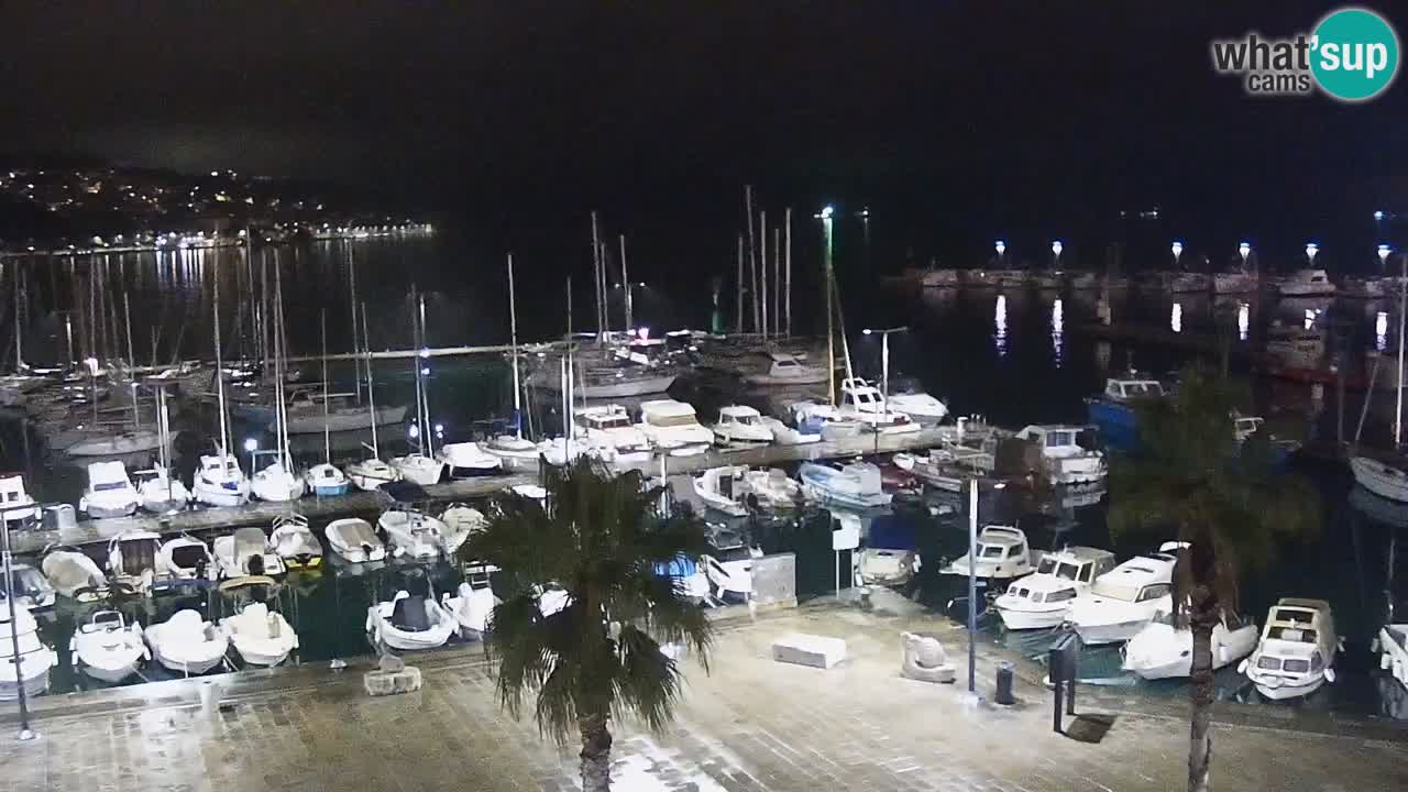 Webcam Koper – Panorama des Jachthafens und der Promenade vom Hotel Grand Koper