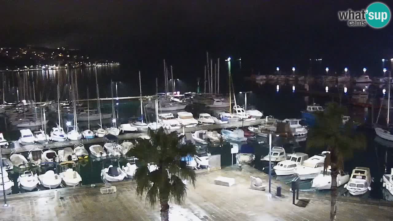 Webcam Koper – Panorama des Jachthafens und der Promenade vom Hotel Grand Koper