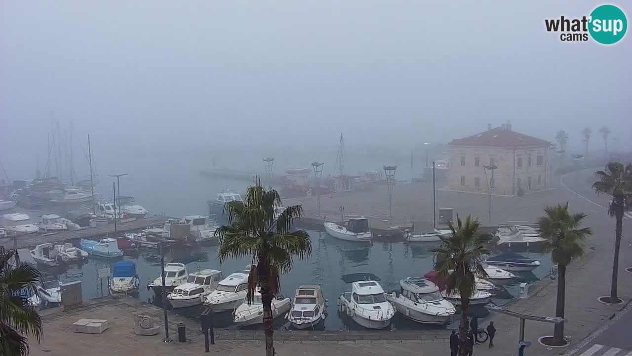 Webcam Koper – Panorama of the marina and promenade from the Grand Hotel Koper