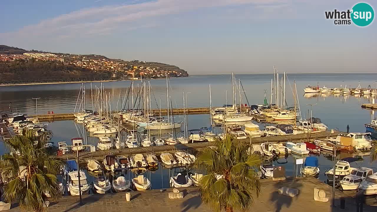Webcam Koper – Panorama de la marina et de la promenade depuis le Grand Hotel Koper