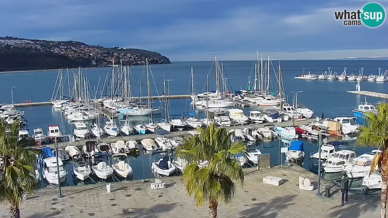 Webcam Koper – Panorama de la marina et de la promenade depuis le Grand Hotel Koper
