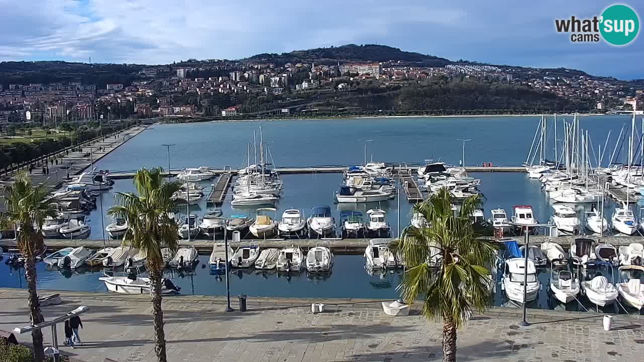 Webcam Koper – Panorama de la marina et de la promenade depuis le Grand Hotel Koper