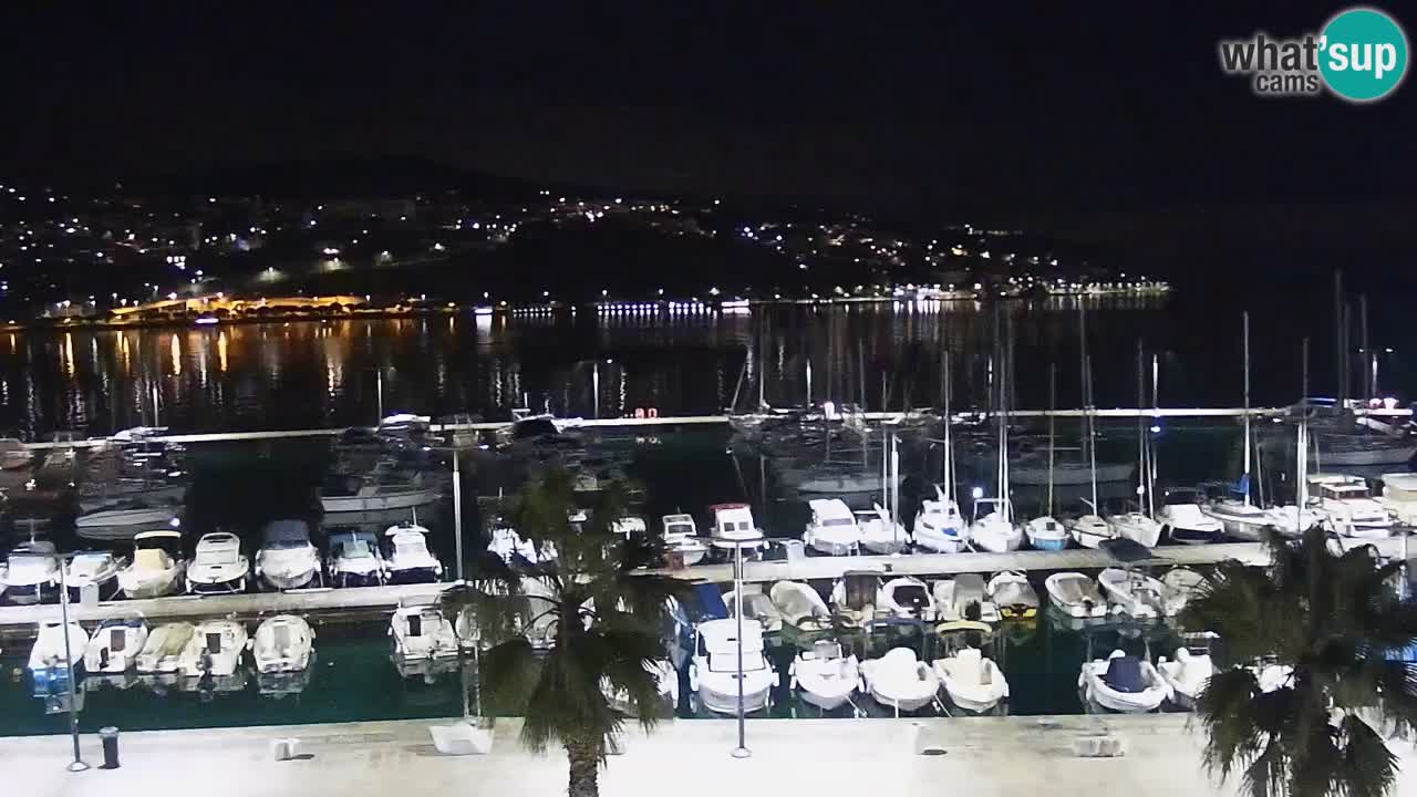Webcam Koper – Panorama des Jachthafens und der Promenade vom Hotel Grand Koper