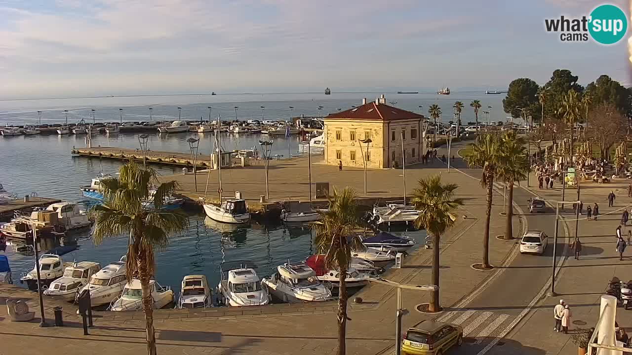 Spletna kamera Koper – Panorama na marino in promenado s Hotela Grand Koper