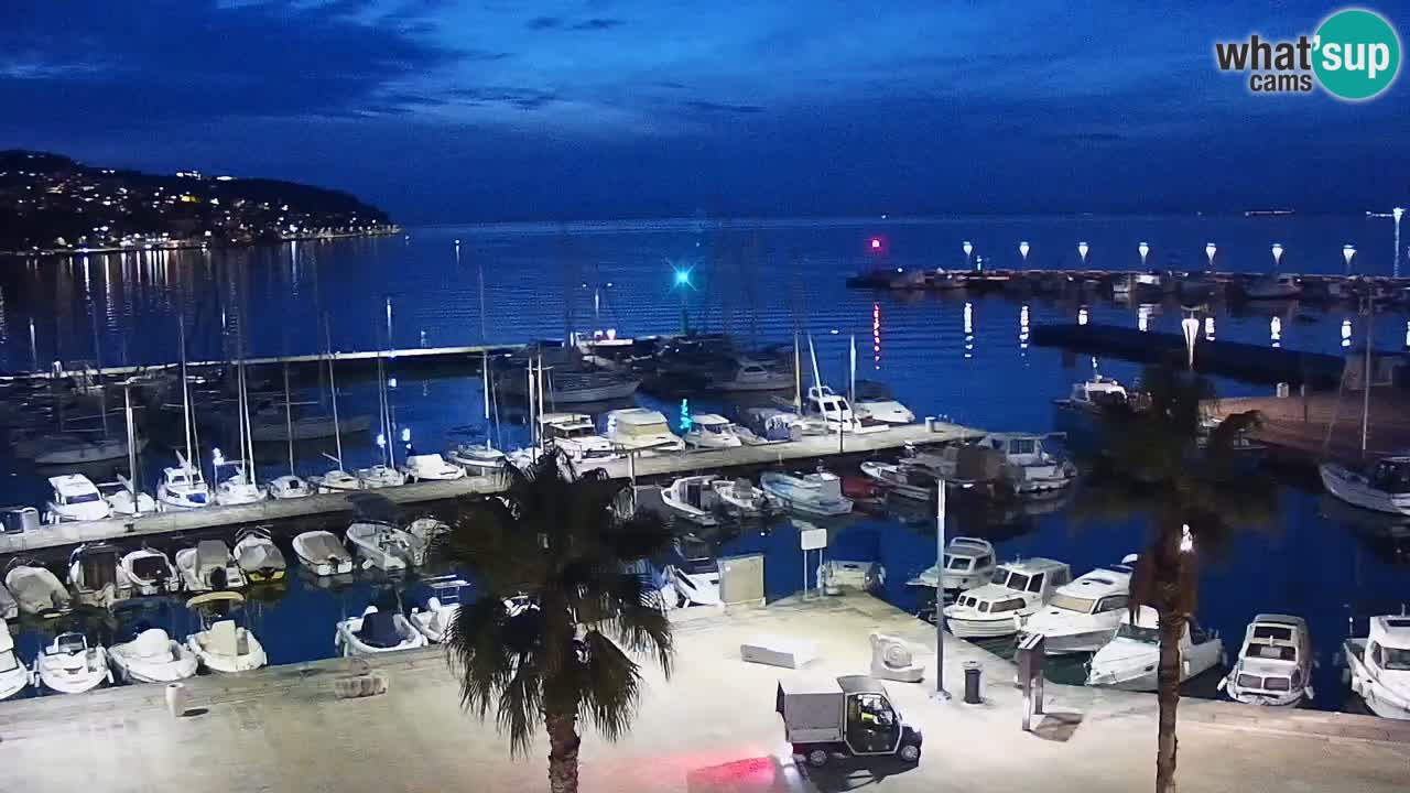Webcam Koper – Panorama de la marina et de la promenade depuis le Grand Hotel Koper