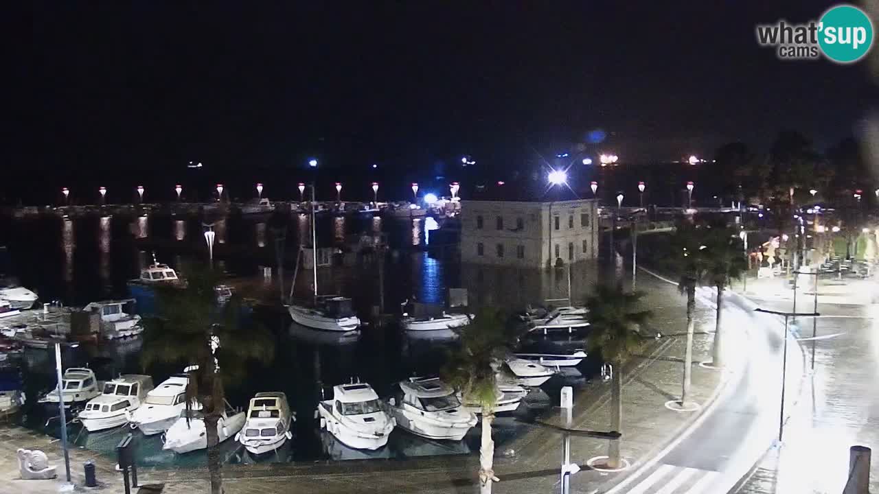 Webcam Koper – Panorama of the marina and promenade from the Grand Hotel Koper