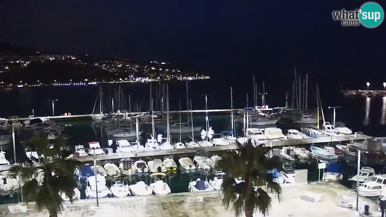 Webcam Koper – Panorama des Jachthafens und der Promenade vom Hotel Grand Koper