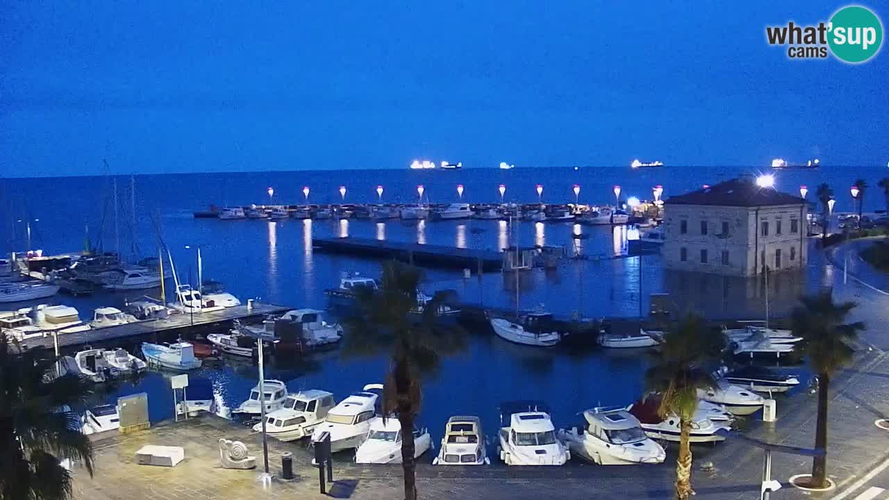 Camera en vivo Koper – puerto deportivo y paseo marítimo desde el Hotel Grand Koper