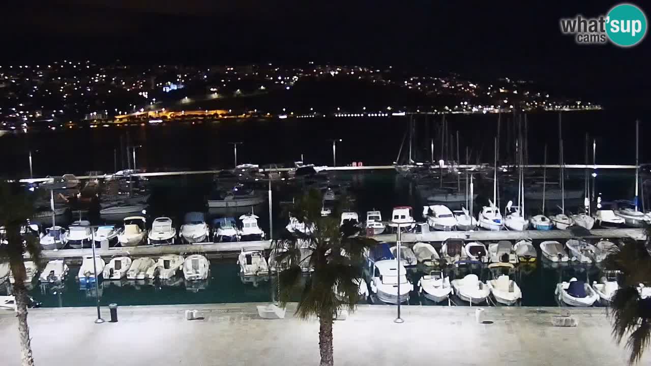 Webcam Koper – Panorama des Jachthafens und der Promenade vom Hotel Grand Koper