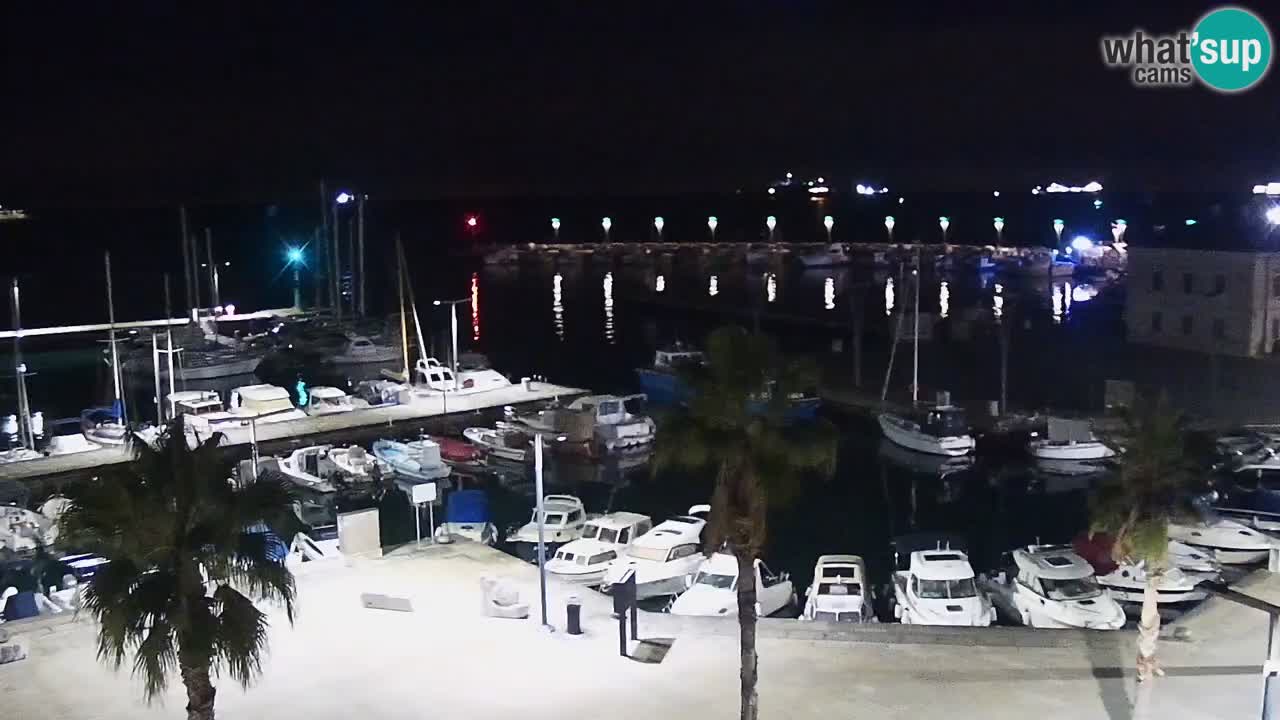 Webcam Koper – Panorama of the marina and promenade from the Grand Hotel Koper