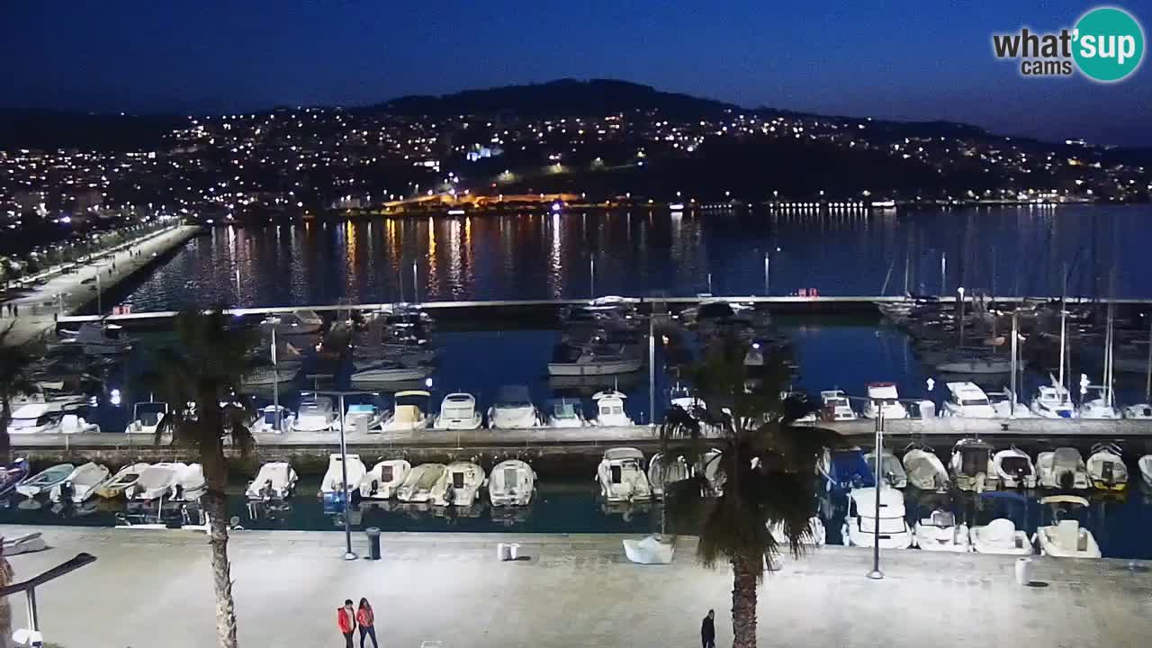 Webcam Koper – Panorama des Jachthafens und der Promenade vom Hotel Grand Koper