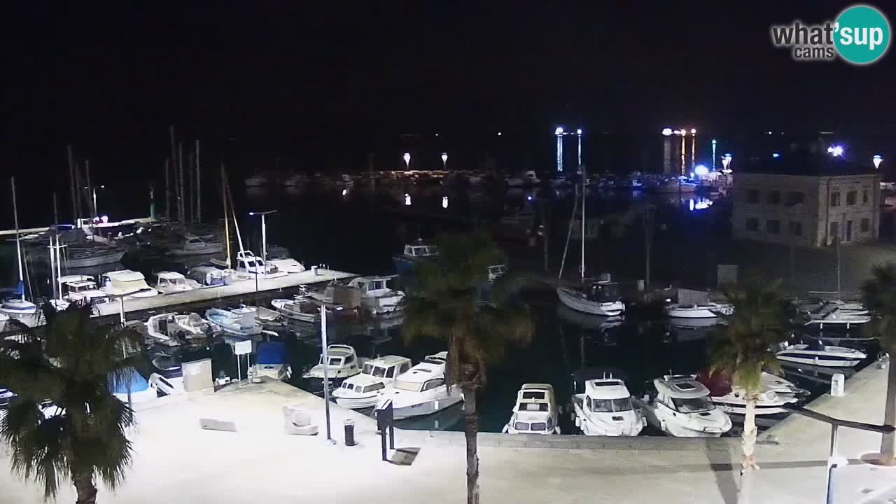 Webcam Koper – Panorama of the marina and promenade from the Grand Hotel Koper