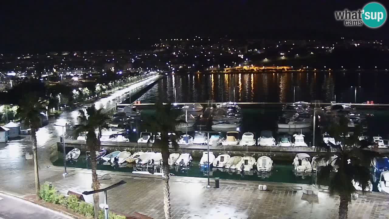 Webcam Koper – Panorama of the marina and promenade from the Grand Hotel Koper