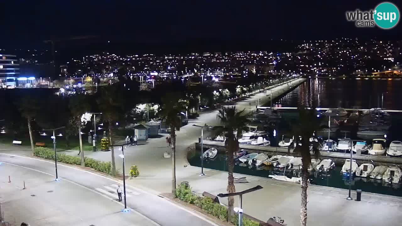 Webcam Koper – Panorama des Jachthafens und der Promenade vom Hotel Grand Koper