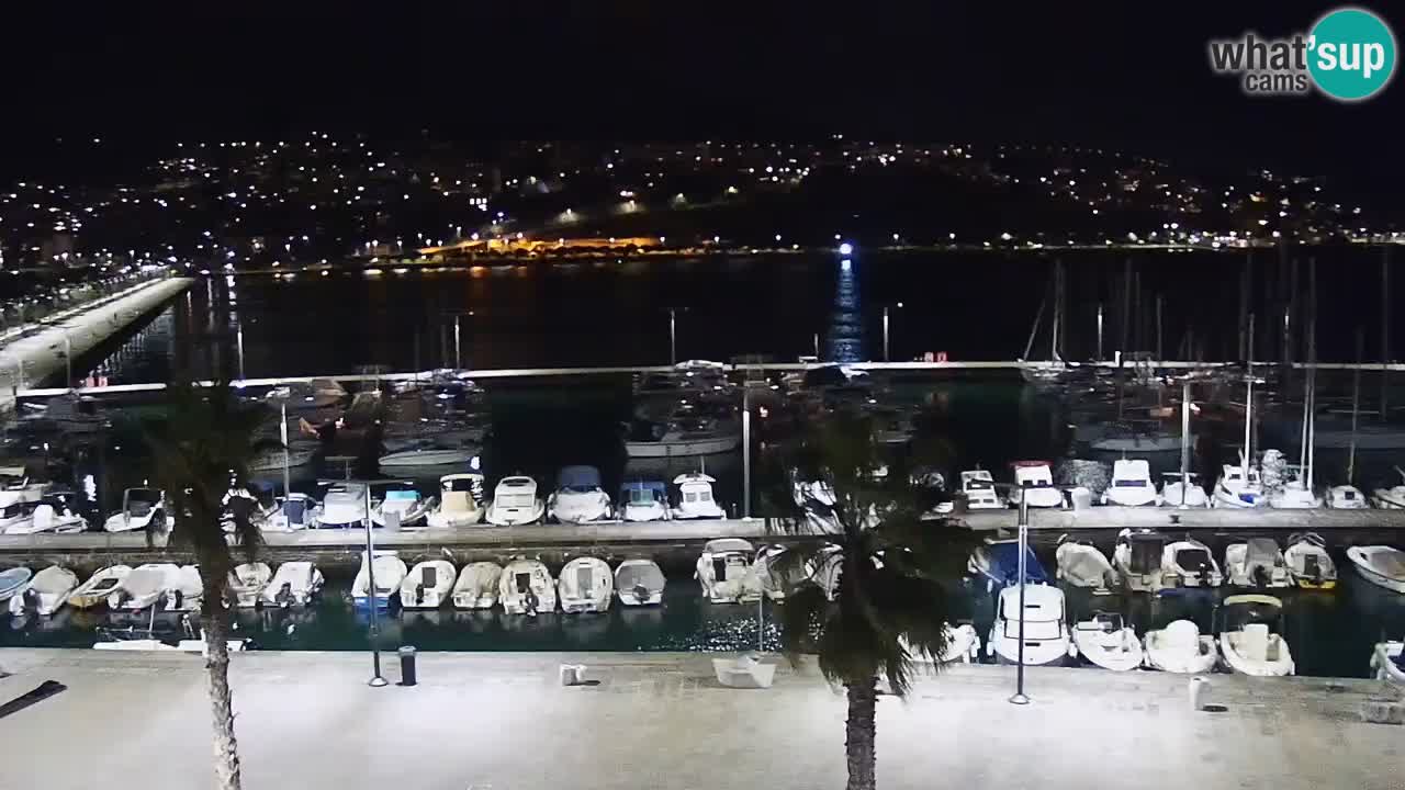 Webcam Koper – Panorama des Jachthafens und der Promenade vom Hotel Grand Koper