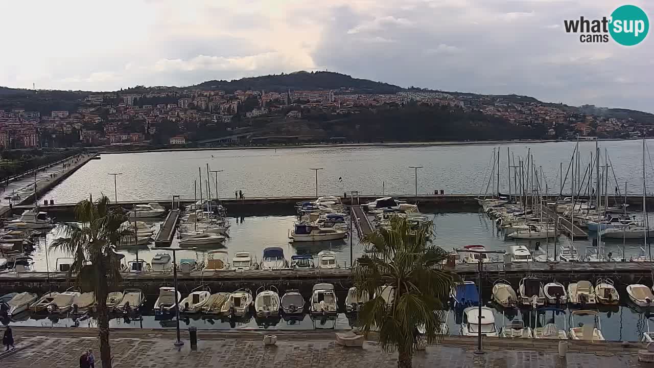 Webcam Koper – Panorama of the marina and promenade from the Grand Hotel Koper