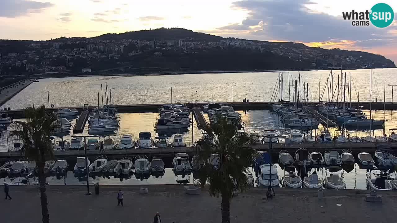 Webcam Koper – Panorama of the marina and promenade from the Grand Hotel Koper