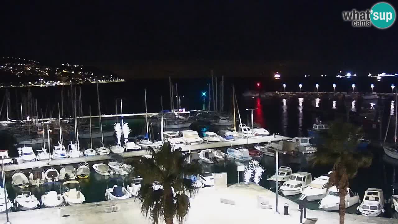Webcam Koper – Panorama of the marina and promenade from the Grand Hotel Koper