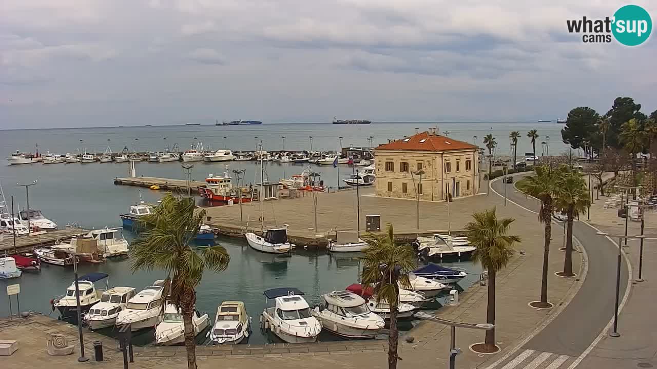 Camera en vivo Koper – puerto deportivo y paseo marítimo desde el Hotel Grand Koper