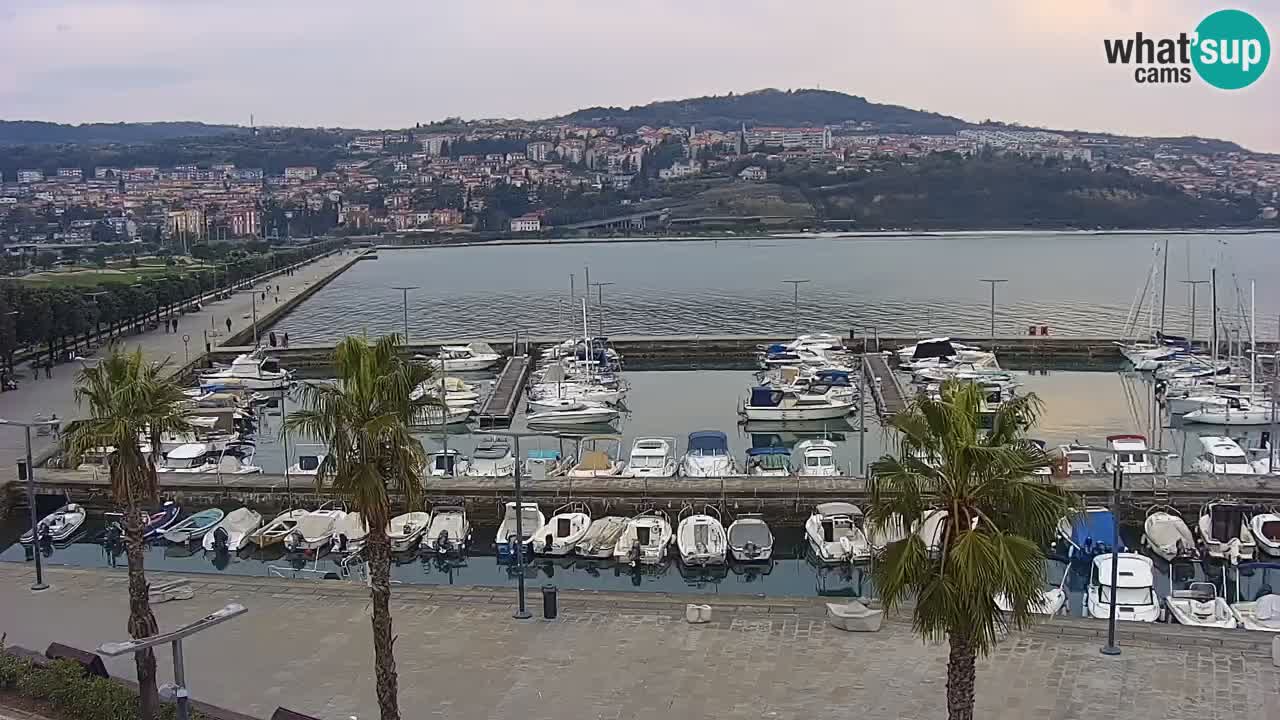 Webcam Koper – Panorama de la marina et de la promenade depuis le Grand Hotel Koper
