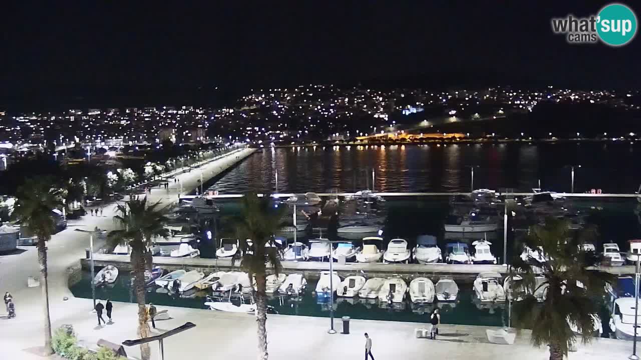 Webcam Koper – Panorama des Jachthafens und der Promenade vom Hotel Grand Koper