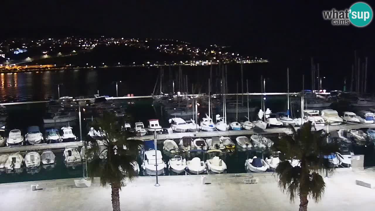 Webcam Koper – Panorama of the marina and promenade from the Grand Hotel Koper